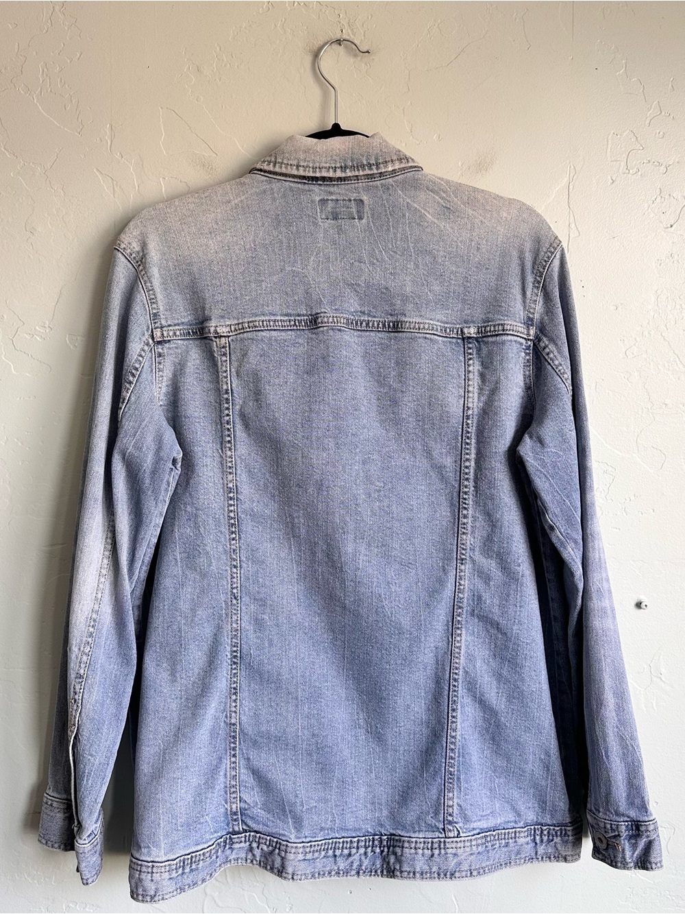 Arizona Jean Company Washed Denim Classic Jean Jacket Faded Blue Women’s XL - Picture 5 of 6